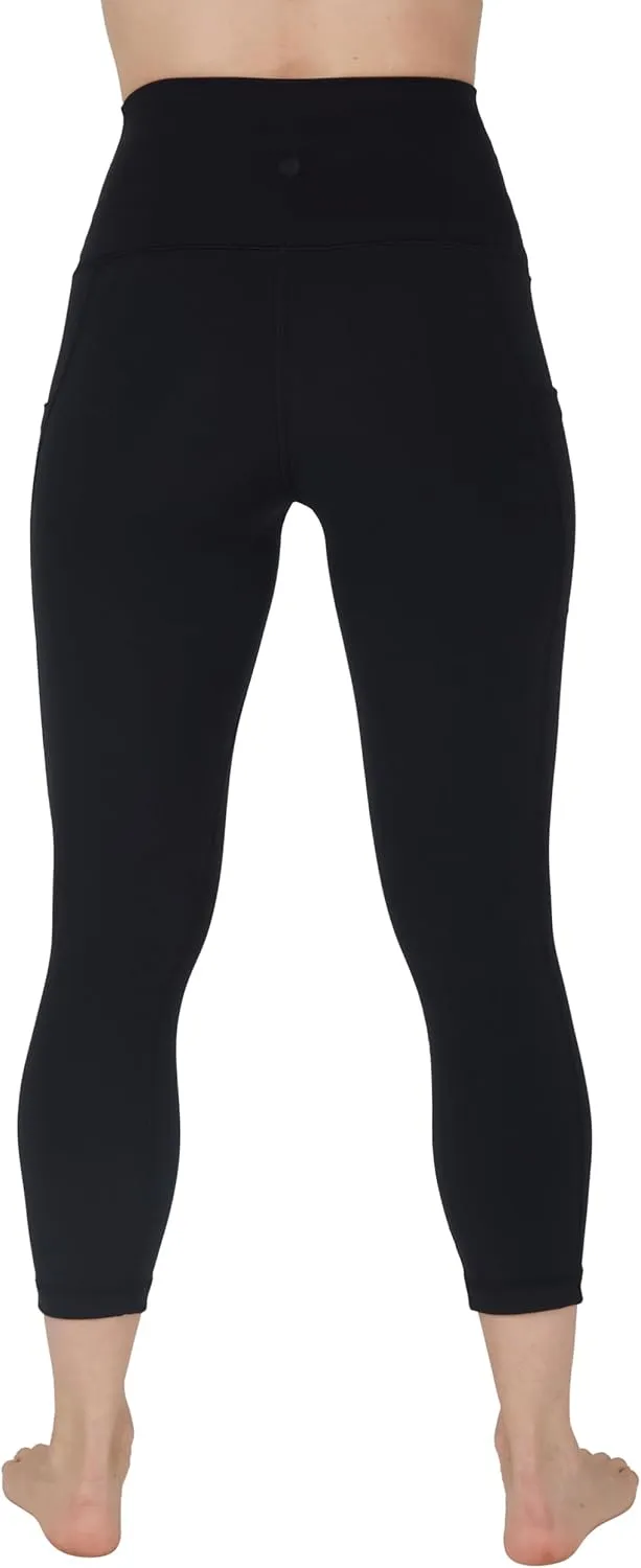 Yogalicious High Waist Squat Proof Yoga Capri Leggings with Side Pockets for Women